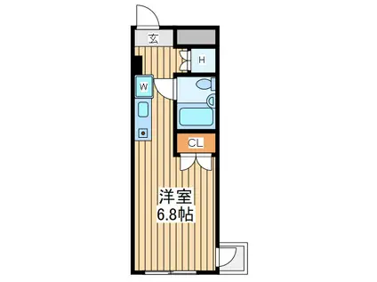 エーエスビル原町田(1K/4階)の間取り写真
