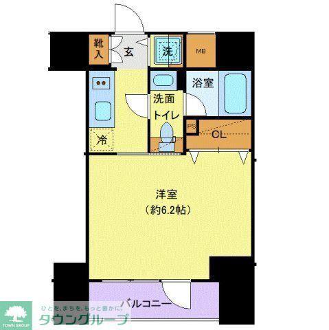 シーフォルム大森(1K/6階)の間取り写真
