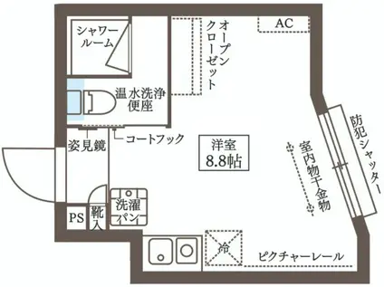 COCOCUBE練馬(ワンルーム/1階)の間取り写真
