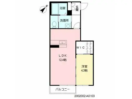 K-ブルーノIII(1LDK/1階)の間取り写真