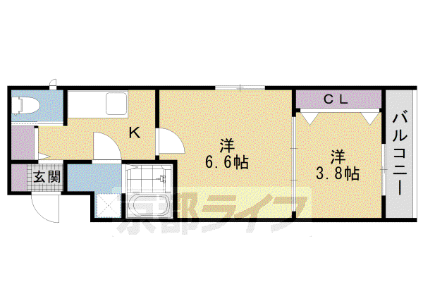 MJC京都西大路II(2K/2階)の間取り写真