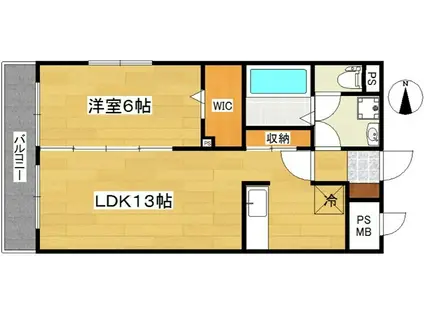 ソラリオン根本(1LDK/3階)の間取り写真