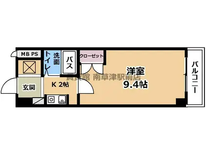 BEL PALAZZO(1K/1階)の間取り写真