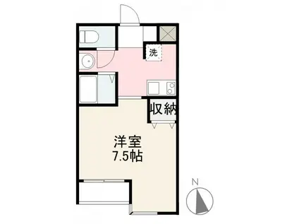 ホワイトヒルズ(1K/1階)の間取り写真