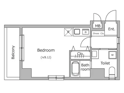 リバーシア佃(ワンルーム/3階)の間取り写真