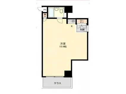 五反田コーポラス(ワンルーム/1階)の間取り写真