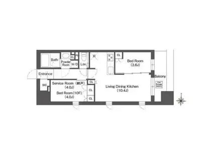 エスタート横濱高島町(1SLDK/6階)の間取り写真