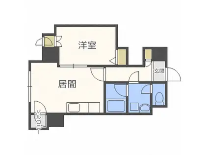 コートロティ大通(1LDK/3階)の間取り写真