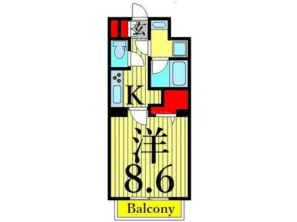 音ノ葉テラス田端(1K/1階)の間取り写真