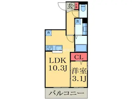 ウィン ヴェール21(1LDK/3階)の間取り写真