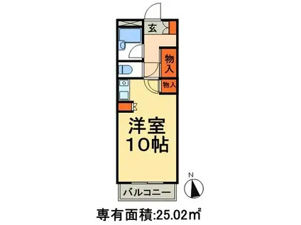 パークスクエア北松戸(ワンルーム/2階)の間取り写真