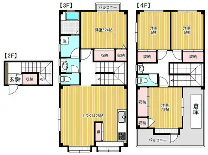 山崎ビル(4LDK/2階)の間取り写真
