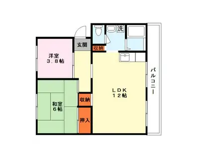 南井ハイツ(3DK/3階)の間取り写真