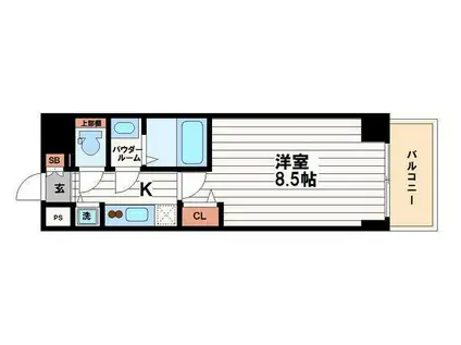 プライムアーバン御堂筋本町(1K/15階)の間取り写真