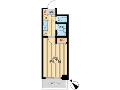 レジディア南行徳(1K/2階)の間取り写真