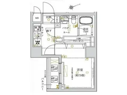REGALIZ大塚(1K/3階)の間取り写真