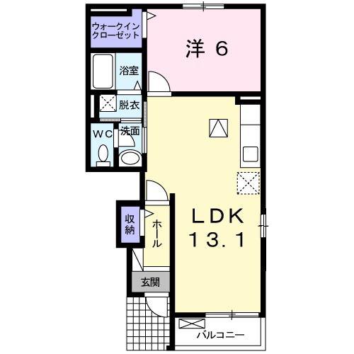 プラシード カーサ(1LDK/1階)の間取り写真