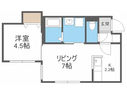 ウェリナ南郷16(1LDK/1階)の間取り写真