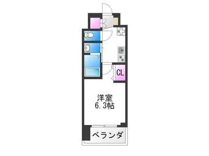 LUXE住吉公園(1K/5階)の間取り写真