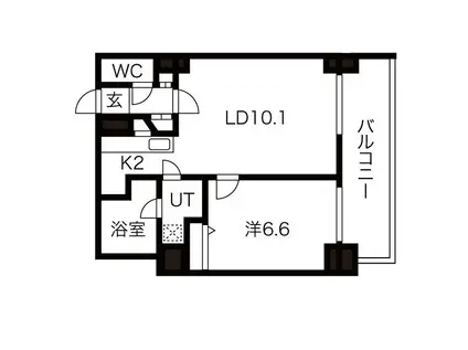 グランドタワー札幌(1LDK/25階)の間取り写真