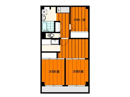 南六郷第一スカイハイツ(3DK/8階)の間取り写真