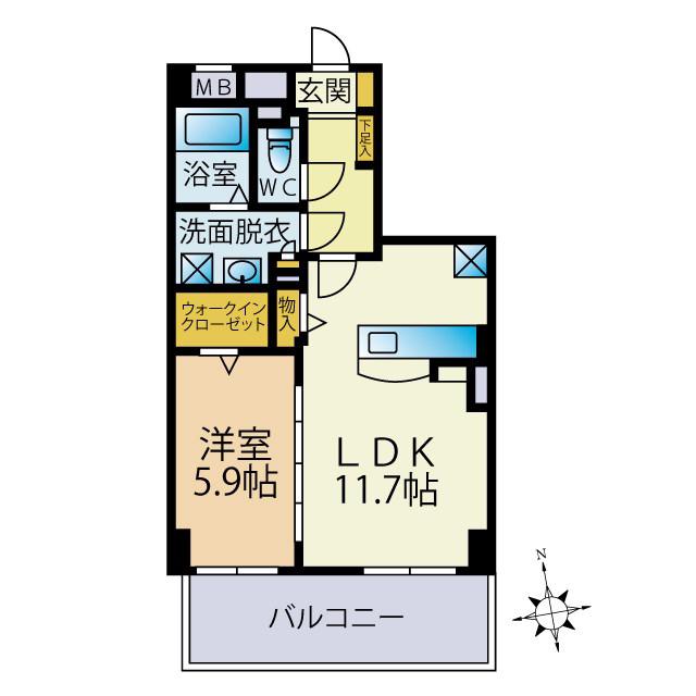 NOHMA (1LDK/6階)の間取り写真
