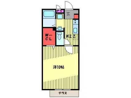 イーストフラワー 弐番館(1K/1階)の間取り写真
