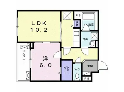 ラ・フォレスタ・コーワ(1LDK/1階)の間取り写真