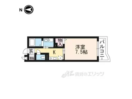 ランデュール岡本(1K/2階)の間取り写真