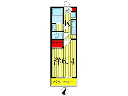 リリックコート長島(1K/1階)の間取り写真