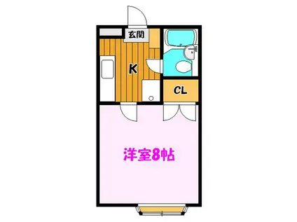 サンライズ赤木(1K/1階)の間取り写真