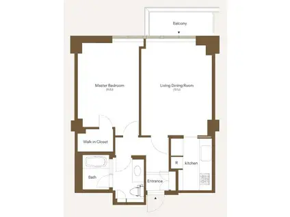 六本木ヒルズゲートタワーレジデンス(1LDK/13階)の間取り写真