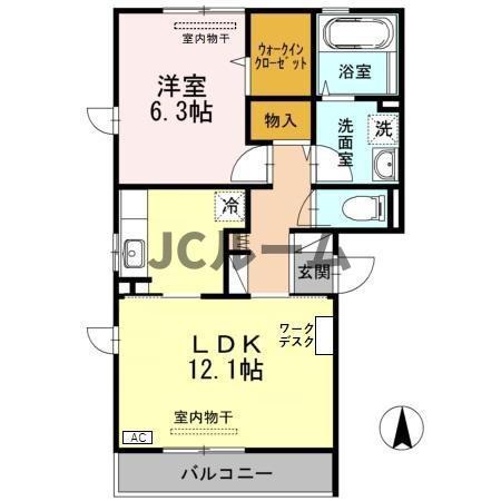 フォーシーズンズ(1LDK/3階)の間取り写真