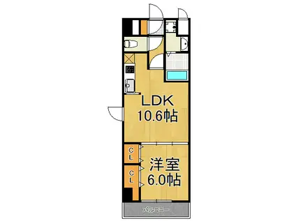 アルカンシェル(1LDK/4階)の間取り写真