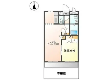 グリーンハイム新守山(1LDK/1階)の間取り写真