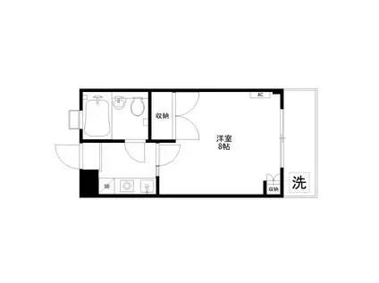 ハイシティー湖山 II(1K/2階)の間取り写真