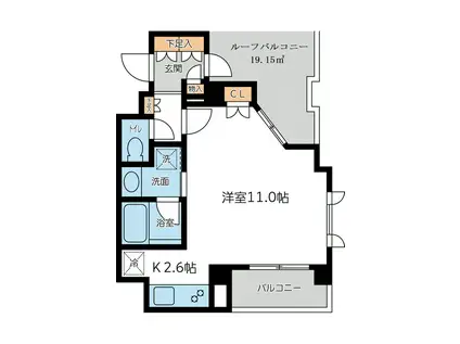 CITY SPIRE 若松町 シティスパイア若松町(ワンルーム/5階)の間取り写真