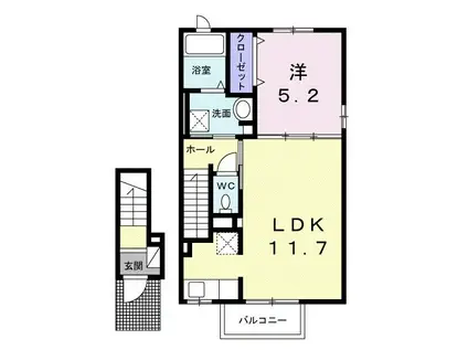 グレイステラスII(1LDK/2階)の間取り写真