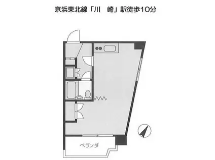 ウインベルソロ川崎第13(ワンルーム/3階)の間取り写真