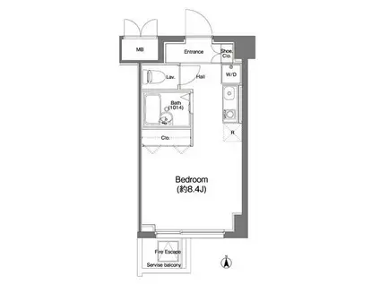 コンフォリア東中野(ワンルーム/4階)の間取り写真