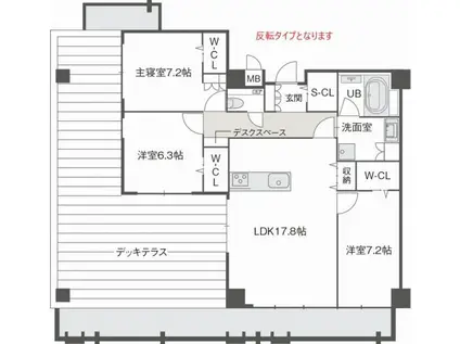 ラフィーネ鳥飼(3LDK/7階)の間取り写真