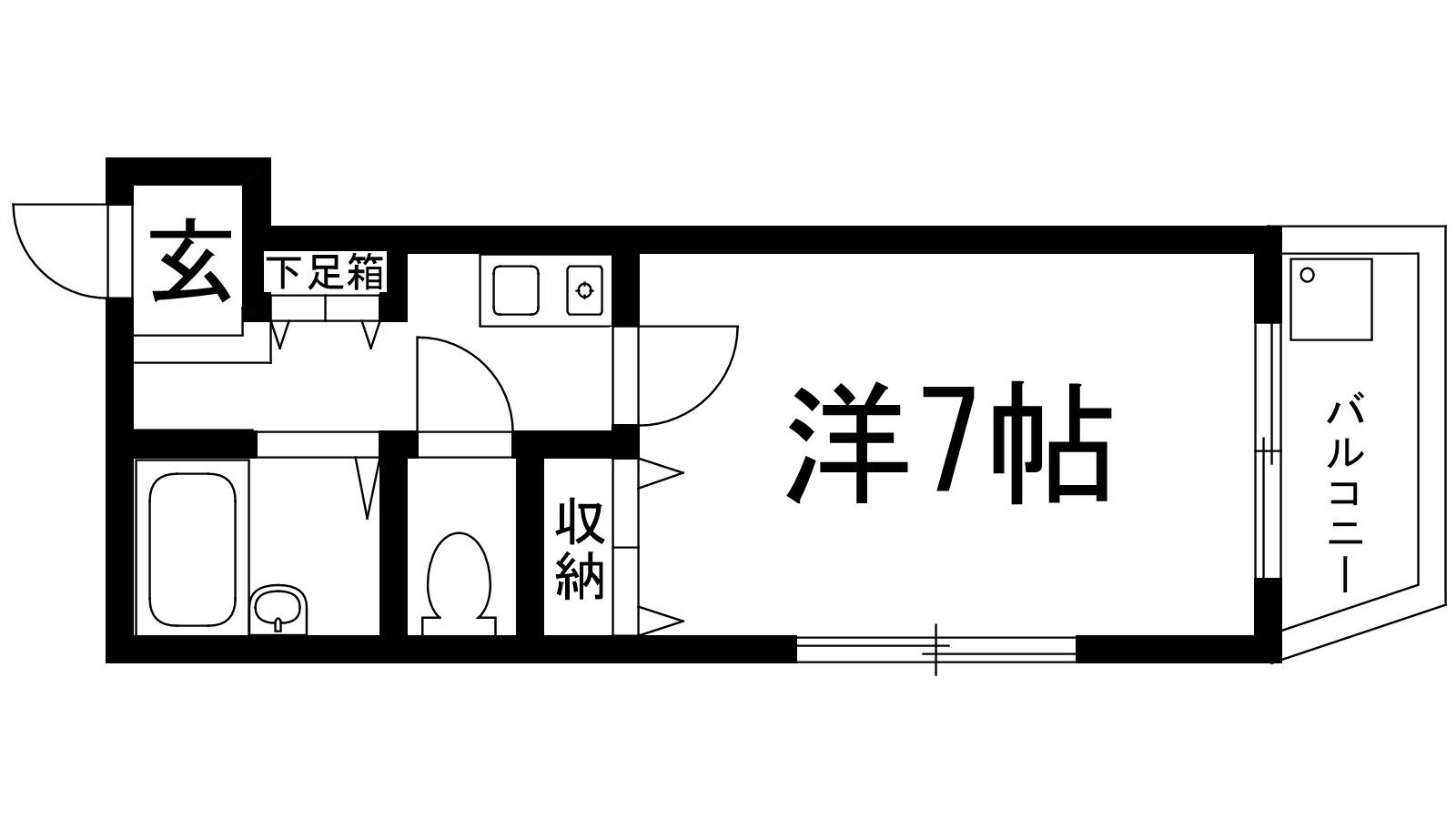 エルロン21(1K/4階)の間取り写真