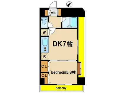 グランド・ガーラ笹塚(1DK/13階)の間取り写真