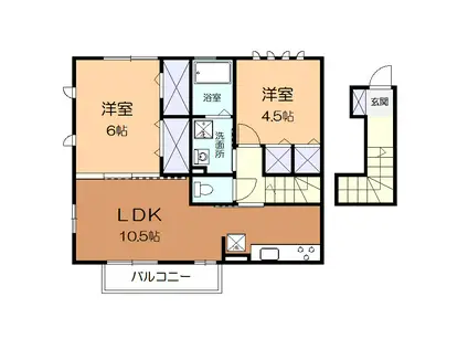 プレジール(2LDK/2階)の間取り写真