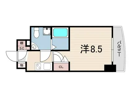 セレニテ甲子園2号棟(1K/3階)の間取り写真