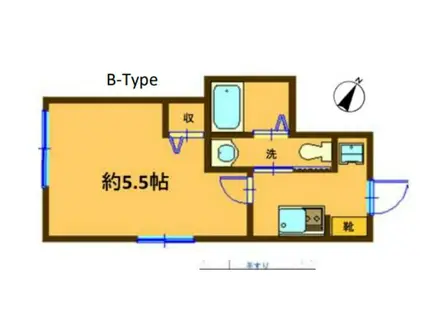 CIEL CLAIR 新中野(1K/2階)の間取り写真