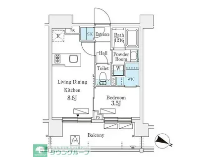 シーズンフラッツ町屋(1LDK/5階)の間取り写真