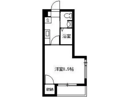 P.MARKS荒田(1K/1階)の間取り写真