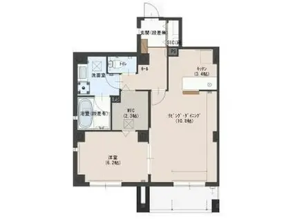 ハナワダHKYMパナハイツ(1LDK/1階)の間取り写真