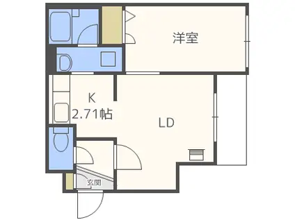 ヴィラ・コンフォート琴似(1LDK/4階)の間取り写真